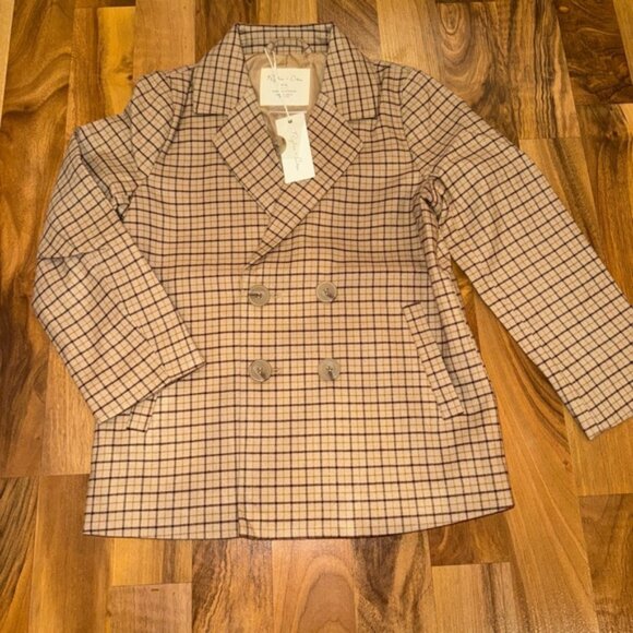 Rylee + Cru Double breasted, blazer, autumn plaid size 6/7 NWT preppy jacket - Picture 1 of 5